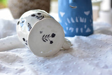 Load image into Gallery viewer, Handmade coffee mug - black flower mug - Elegant mug
