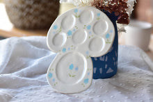Load image into Gallery viewer, Handmade mushroom ceramic palette - floral palette for artists