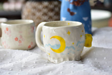 Load image into Gallery viewer, Handmade bear mug - coffee lover mug - star moon ceramic mug