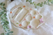 Load image into Gallery viewer, Handmade ceramic palette - floral palette for artists