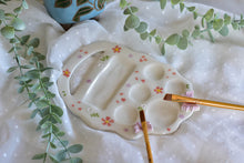 Load image into Gallery viewer, Handmade ceramic palette - floral palette for artists