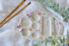 Load image into Gallery viewer, Handmade ceramic palette - floral palette for artists