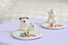 Load image into Gallery viewer, Handmade phone stand - phone holder - animal ceramics - Christmas design
