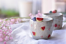 Load image into Gallery viewer, Watermelon Strawberry coffee mug - Cute handmade tableware