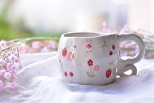 Load image into Gallery viewer, Strawberry coffee mug - Cute handmade tableware - Elegant mug