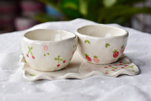 Load image into Gallery viewer, 1 set strawberry cherry tea cup - cute tableware - tea lover