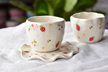 Load image into Gallery viewer, Strawberry cherry tea cup - cute tableware - bee lover