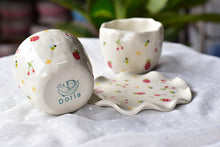 Load image into Gallery viewer, Strawberry cherry tea cup - cute tableware - bee lover