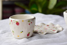 Load image into Gallery viewer, Strawberry cherry tea cup - cute tableware - bee lover