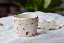 Load image into Gallery viewer, Strawberry cherry tea cup - cute tableware - bee lover