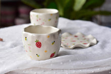 Load image into Gallery viewer, Strawberry cherry tea cup - cute tableware - bee lover