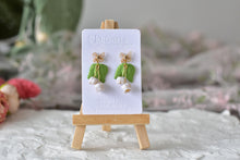 Load image into Gallery viewer, Lily of the Valley Handmade Polymer Clay Earrings (butterfly)