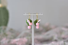Load image into Gallery viewer, Botanical Handmade Polymer Clay Earrings (pink)