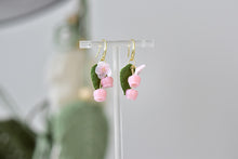 Load image into Gallery viewer, Botanical Handmade Polymer Clay Earrings (pink)