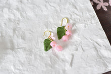Load image into Gallery viewer, Botanical Handmade Polymer Clay Earrings (pink)