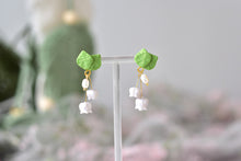 Load image into Gallery viewer, Lily of the Valley Handmade Polymer Clay Earrings (pearl)