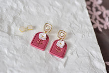 Load image into Gallery viewer, Floral Handmade Polymer Clay Earrings (shell stud)