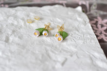 Load image into Gallery viewer, Lily of the Valley Handmade Polymer Clay Earrings (butterfly)