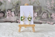 Load image into Gallery viewer, Lily of the Valley Handmade Polymer Clay Earrings (long/pearl)