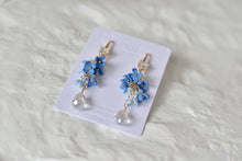Load image into Gallery viewer, Botanical Handmade Polymer Clay Earrings (blue)