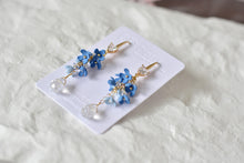 Load image into Gallery viewer, Botanical Handmade Polymer Clay Earrings (blue)