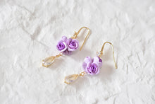 Load image into Gallery viewer, Floral Handmade Polymer Clay Earrings (dripping)