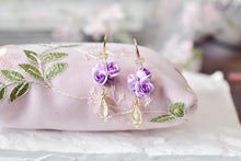 Load image into Gallery viewer, Floral Handmade Polymer Clay Earrings (dripping)