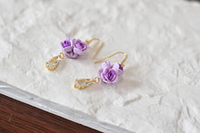 Load image into Gallery viewer, Floral Handmade Polymer Clay Earrings (dripping)