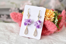 Load image into Gallery viewer, Floral Handmade Polymer Clay Earrings (dripping)