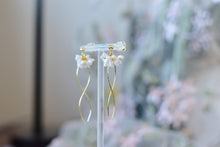 Load image into Gallery viewer, Floral Handmade Polymer Clay Earrings with Stud (pearl)