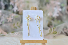 Load image into Gallery viewer, Floral Handmade Polymer Clay Earrings with Stud (pearl)