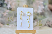 Load image into Gallery viewer, Floral Handmade Polymer Clay Earrings with Stud (pearl)