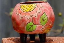 Load image into Gallery viewer, Handpainted sunflower pots - succulent planters - ceramic pots (6.2 cm ×8.5 cm)