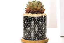 Load image into Gallery viewer, Geometric pots - succulent planters with plate - ceramic pots (7.1cm * 6.6cm)