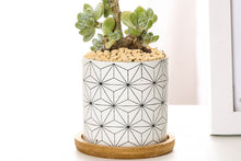Load image into Gallery viewer, Geometric pots - succulent planters with plate - ceramic pots (7.1cm * 6.6cm)
