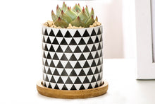 Load image into Gallery viewer, Geometric pots - succulent planters with plate - ceramic pots (7.1cm * 6.6cm)
