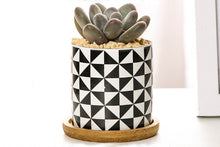Load image into Gallery viewer, Geometric pots - succulent planters with plate - ceramic pots (7.1cm * 6.6cm)