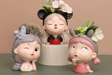 Load image into Gallery viewer, Cute girl Pots - Flower planters - Resin Planters