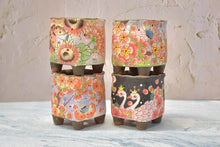 Load image into Gallery viewer, Handpainted succulent pots - flower planters - ceramic pots (9.5cm*9.5cm*10.8cm)