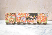 Load image into Gallery viewer, Handpainted succulent pots - flower planters - ceramic pots (9.5cm*9.5cm*10.8cm)