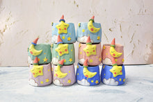 Load image into Gallery viewer, 2 × Moon and star planters - succulent pots - handmade ceramic planter (6.8cm×7.5cm)