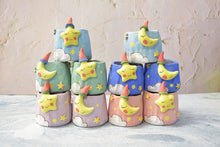 Load image into Gallery viewer, 2 × Moon and star planters - succulent pots - handmade ceramic planter (6.8cm×7.5cm)