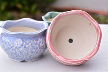 Load image into Gallery viewer, Flower texture succulent pot - flower ceramic pot (13cm*8.5cm)