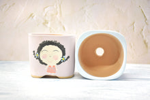 Load image into Gallery viewer, Cute girl pots - Handpainted succulent planters - Maifan colourful pots (10cm * 9cm)