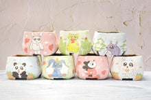 Load image into Gallery viewer, Handpainted cute pots - square succulent pots - animal planters (8cm * 7.2cm)