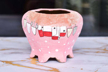 Load image into Gallery viewer, Handpainted cartoon pots - flower planter - succulent pot (14cm * 11.5cm)