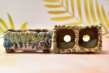 Load image into Gallery viewer, Handmade pots with two holes - YIPIN succulent planter - flower pot (15cm*7.3cm*7cm)