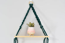 Load image into Gallery viewer, Macrame hanging plant holder with shelf