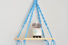 Load image into Gallery viewer, Macrame hanging plant holder with shelf