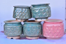 Load image into Gallery viewer, Full stamp succulent pot - ceramic flower pot (9cm*8cm)
